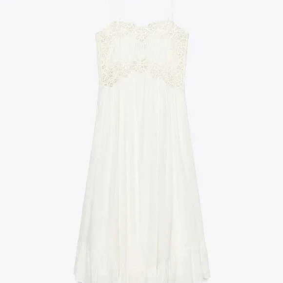 NWT ZARA ZW COLLECTION EMBROIDERED DRESS S, L - Picture 2 of 9